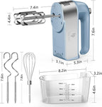 Hand Mixer Electric, 450W Kitchen Mixers with Scale Cup Storage Case, Turbo Boost/Self-Control Speed + 5 Speed + Eject Button + 5 Stainless Steel Accessories, For Easy Whipping Dough,Cream,Cake