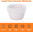 Luvan 4Pcs Fondue Pot Set for Chocolate Butter Cheese, 5oz Butter Warmer for Seafood with 20 Tealight, Ceramic Bowl Oven Microware Dishwasher Safe,Perfect for family dip Fruit,Dessert,Snack