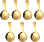 Lusofie 7PCS Gold Short Handle Spoons, Mini Gold Spoons, Mini Scoops for Candy, Coffee, Tea, Sugar, Dessert