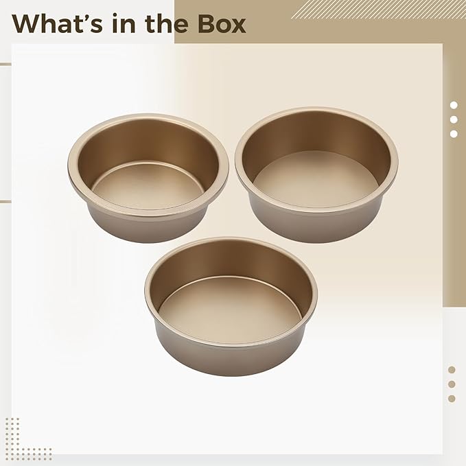 3 PCS Round Removable Bottom Cake Pans, Nonstick Carbon Steel Baking Pans for Chiffon Cheesecake and Sponge Cake, 4 in 6 in 8 in Bakeware Kit for Home Oven Use, Black Finish