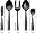 Alata Cube 45-Piece Forged Stainless Steel Flatware Set Cutlery Set with Utensil-Serving Set, Silverware Set Service for 8, Matte Satin Polished, Dishwasher Safe