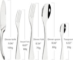 Rainbow Tableware 20Pcs Mirror Polished 18/10 Stainless Steel Luxury Flatware - Heavy Cutlery Set Service For 4 Include Knives/Forks/Spoons/Salad Fork/Teaspoon, Dishwasher Safe