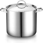 Cooks Standard 18/10 Stainless Steel Stockpot 16-Quart, Classic Deep Cooking Pot Canning Cookware with Stainless Steel Lid, Silver