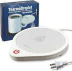 25W Electric Candle Warmer for Coffee Mugs, 75℃ Heating & Auto Shut-Off, Spill-Proof Desk Warmer for Beverages (White) (White)