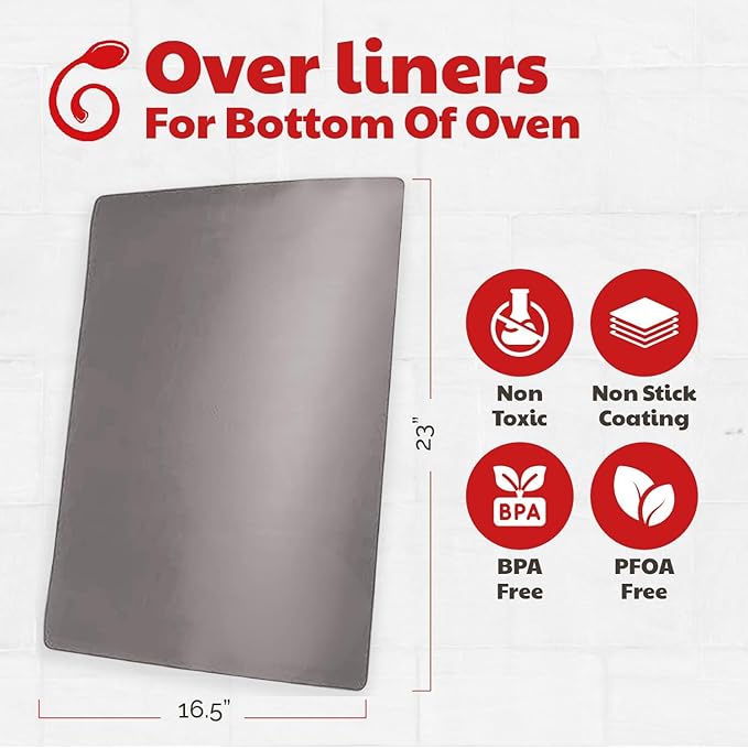 Cooks Innovations Non-Stick Oven Protector Mat - Heavy Duty Nonstick Oven Rack Liners to Protect Convection, Electric, Gas, & Microwave Ovens - BPA & PFOA Free Heat Resistant Baking Mat