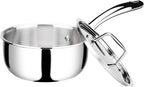 Duxtop Whole-Clad Tri-Ply Stainless Steel Saucepan with Lid, 1.6 Quart, Kitchen Induction Cookware
