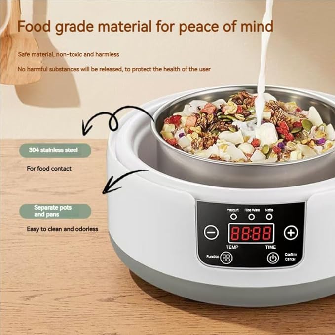 Yogurt Maker Machine, Probiotic Yogurt Maker With Temperature Control, 1.2L Automatic Digital Yogurt Maker With Lcd Display (With 5 Cups)
