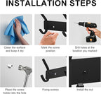 VAEHOLD Wall Hooks for Hanging, Black Coat Rack Wall Mount with 6 Coat Hooks, Towel Hanger, Hat Hooks, Robes Hook in Bathroom, Bedroom, Kitchen, Living Room (1PACK)