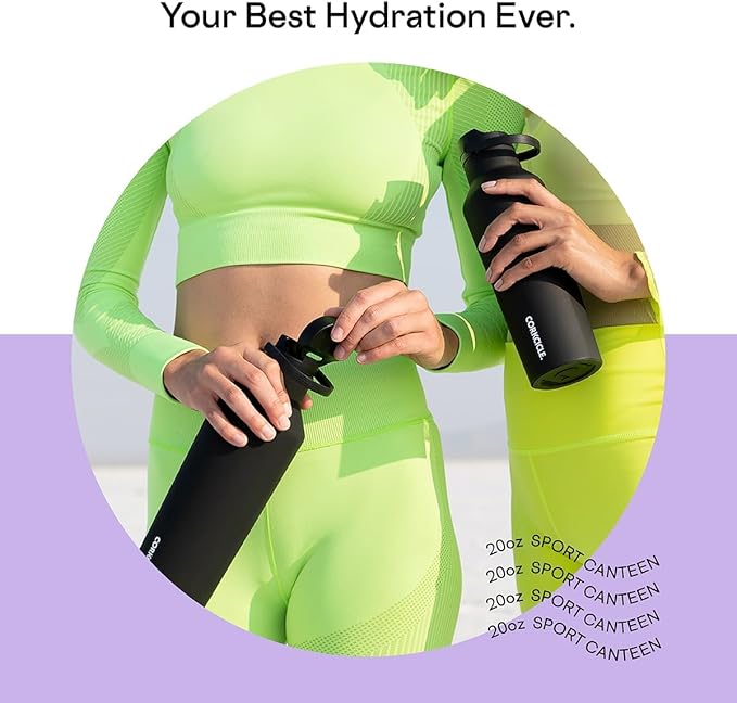 Corkcicle Sport Canteen Insulated Tumbler, Sun-Soaked Lilac, 20 oz – Reusable Water Bottle Keeps Beverages Cold for 25 Hours & Hot 12 Hours – Cupholder Friendly Tumbler with Screw-On Cap