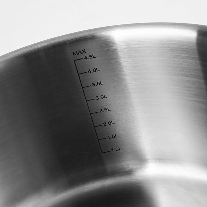 5 QT Saucepan with Lid,3-Ply Stainless Steel Stockpot,Professional Grade Cookware,Induction Compatible