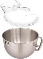 6Quart Stainless Steel Mixer Bowl with Handle for Kitchenaid Stand Mixers and Pouring Shield(Splash Guard) for Kitchenaid Stand Mixers