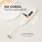 Zulay Kitchen Milk Frother Handheld with 2 Duracell AA Batteries – Electric Drink Mixer for Coffee, Lattes, Cappuccinos, Matcha & Hot Chocolate – Portable Foam Maker & Coffee Bar Accessory