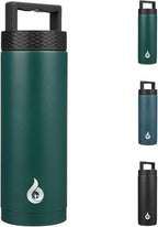 BJPKPK Insulated Water Bottles, Dishwasher Safe 18 oz Water Bottle with Handle, Leakproof BPA Free Water Jug, Stainless Steel Thermos for Sports, Army Green