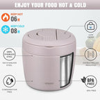 Thermo Food Jar for Hot Food Adults 32OZ Soup Thermo Lunch Containers Wide Mouth Vacuum Insulated Stainless Steel Leakproof Bento Box with Spoon (Purple)