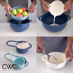 COOK WITH COLOR 8Pc Nesting Bowl Set, Teal - Includes 2 Mixing Bowls, Colander, Sifter, 4 Measuring Cups, Polypropylene, Dishwasher Safe, BPA Free
