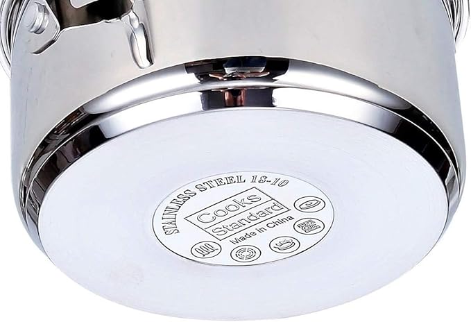 Cooks Standard 18/10 Stainless Steel Stockpot 12-Quart, Classic Deep Cooking Pot Canning Cookware with Stainless Steel Lid, Silver
