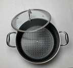 Hell's Kitchen Hybrid 7.5 Qt Pot and lid, Tri-Clad Stainless Steel and Nonstick Ceramic, PFAS Free, no PFOA, no PTFE, no Teflon, Non Toxic Cookware, Metal Utensil Safe, All Cooktops and Oven Safe