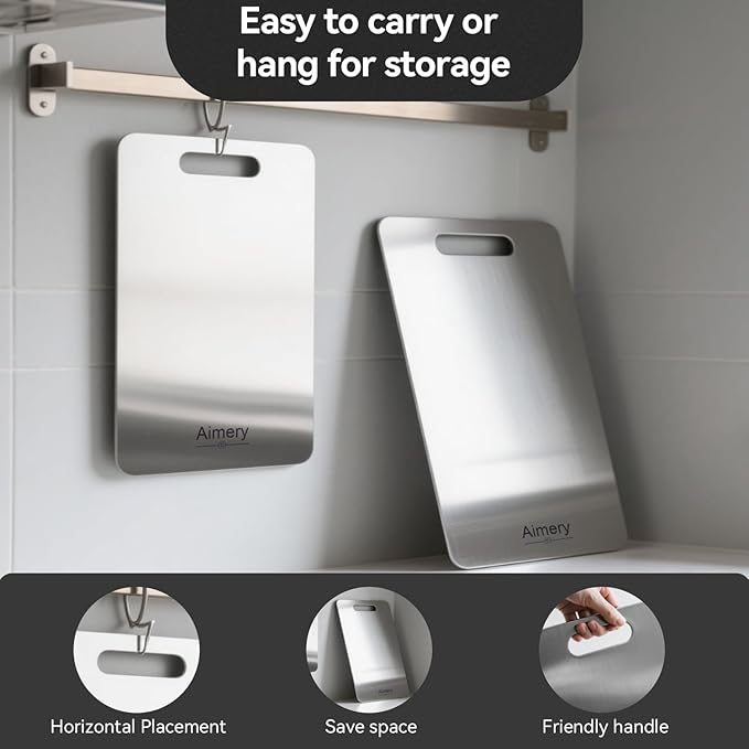 Titanium Cutting Board For Kitchen,100% Pure Titanium Cutting Board,Food GradeQuality,Non-Stick Double-Sided Cutting,Dishwasher Safe, Easy To Clean (S:12 * 8 Inches)