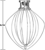 K45WW Dishwasher Safe Wire Whip Attachment 6 Wire Whisk Upgrade Real Stainless Steel Fits KitchenAid Tilt-Head Stand Mixer for Egg Heavy Cream Beater, Cakes Mayonnaise