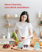 Cherry Pitter Tool, Multiple Fruit Remover, Mint Green, Kitchen Gadget for Cake Making and Fruit Salads