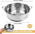Stainless Steel Steamer Pot 8.6 Inches Round Cooking Rack Food Steamer Basket Insert for Kitchen Dim Sum Dumplings Bun(22cm)