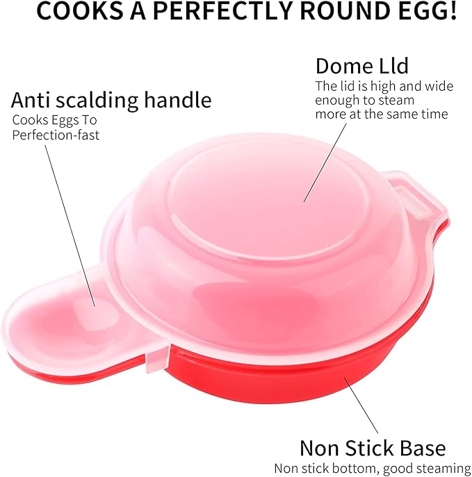 2pcs-Microwave Egg Cooker,Microwave Egg Maker,1 Minute Fast Egg Hamburg Omelet Maker Kitchen Cooking Tool