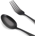 Matte Black Silverware Set, Satin Finish 30-Piece Stainless Steel Flatware set, Tableware Cutlery Set Service for 6, Utensils for Kitchens, Dishwasher Safe