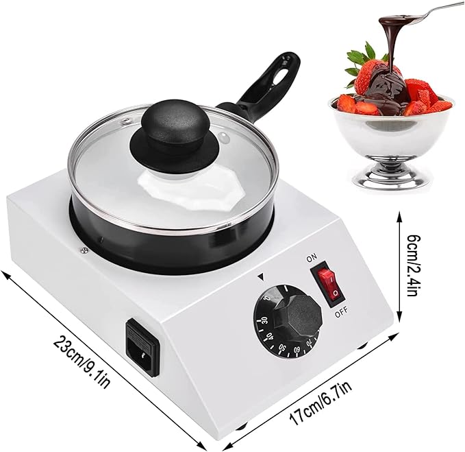 INTBUYING Chocolate Melting Pot Chocolate Candy Melting Warming Fondue Machine Chocolate Melter 110V 60HZ Electric Heated for Chocolate, Candy, Butter, Cheese, Caramel-1 Pot