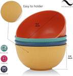 PYRMONT 26 OZ Plastic Soup Bowls - Set of 8 Unbreakable Kids Bowls, Dishwasher & Microwave Safe, BPA-Free