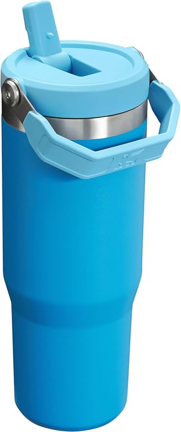 Stanley IceFlow Stainless Steel Tumbler - Vacuum Insulated Water Bottle for Home, Office or Car Reusable Cup with Straw Leak Resistant Flip Cold for 12 Hours or Iced for 2 Days, Azure, 30 OZ / 0.89 L
