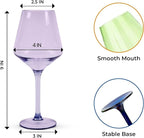Acrylic Colored Wine Glasses Set of 6 | BPA-Free Plastic, Tritan & Acrylic - Stemmed wine glasses, Dishwasher Safe, Unbreakable Glass for Indoor & Outdoor (jewel)