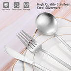 Matte Silverware Set, VANVRO 20-Piece Stainless Steel Flatware Set, Satin Finish tableware Cutlery Set, Service for 4, Home and Restaurant, Dishwasher Safe