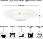 Ceramic Wide Rimmed Soup Plate, Soup Bowl 9 oz, Pasta Bowl Set of 4, White Shallow Bowl Plate with Rim, Best choice for high-end restaurants, hotels, and foodies, 10.85 Inch