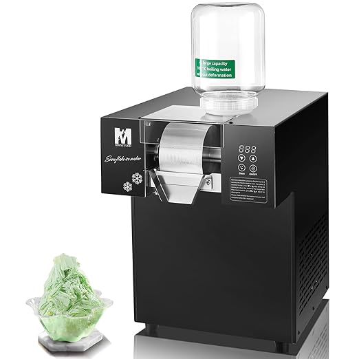 Snowflake Ice Machine, 485.0LBS/24H 1000W Shaved Ice Machine, Rapid Cooling, Food-Grade Stainless Steel Material, Snowflake Ice Maker for Dessert, Ice Cream, Suitable for Party＆Commercial Use
