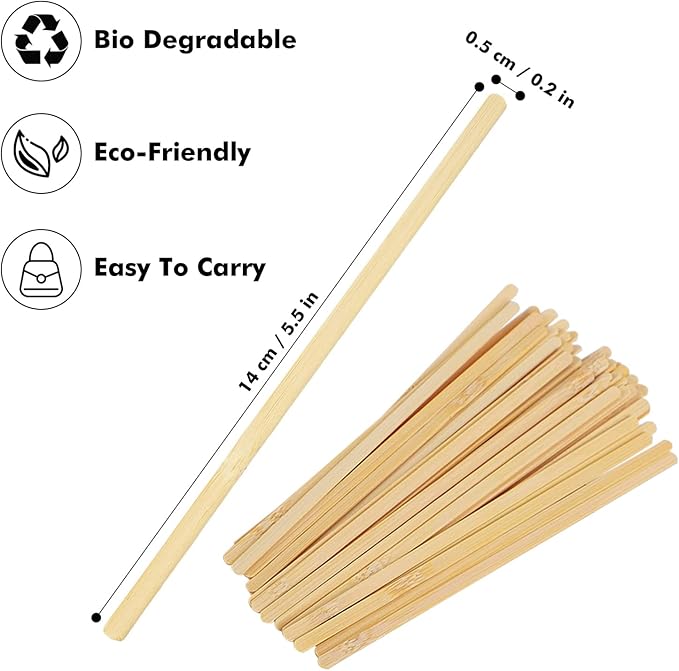 500pcs Wood Coffee Stirrer Sticks, 5.5 Inch Wooden Swizzle Stick Beverage Mixer, Eco Friendly Long Stirrer Stir Sticks for Mixing Cocktail Hot Chocolate Drinking Tea