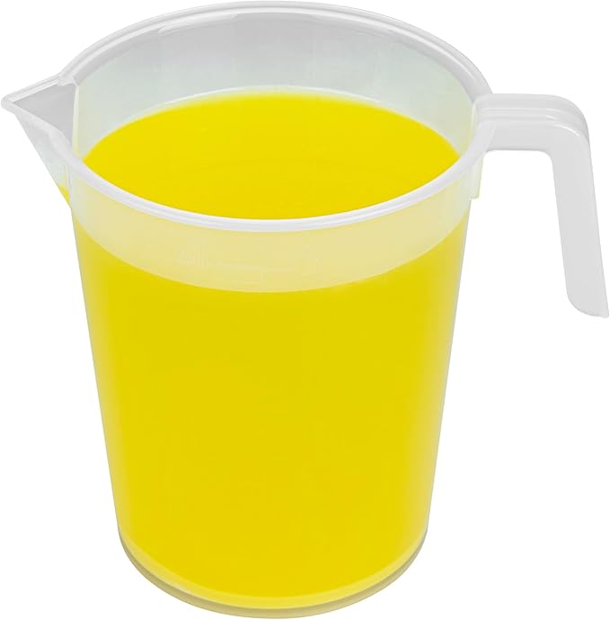 Restaurantware Measuring Cups, 2 Quarts Pack of 10 Conical Spout Liquid Measuring Cups Embossed Ml and Oz Graduations, Clear Plastic Scaling Vessel with Handle, For Cooking, Baking, For Oil, Flour