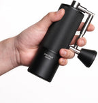 TIMEMORE Manual Coffee Grinder Foldable Handle Burr Coffee Grinder with Capacity 20g Chestnut C3S PRO Internal External Adjustable Setting, Double Bearing Positioning for Travel Camping, Home Black