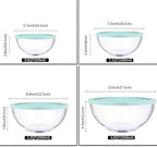 Glass Mixing Bowl Set with Airtight Lids for Kitchen Baking Prepping, Serving, Cooking 0.6QT, 1.1QT, 2.2QT, 4QT Salad Bowl Set with Lids, Dishwasher and Microwavable Safe