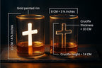 Crucifix Whiskey Glass – Premium Christian Cross Religious Glass, Old Fashioned Glass, Liquor – Luxurious Gold Rim – Home Bar Accessories Ideal for Man Cave, Fun Gift, Christian Gift, Religious Gift