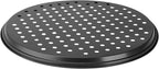 MANCHAP 6 Pack 12.5 Inch Black Pizza Pan with Holes, 32cm Perforated Carbon Steel Pizza Baking Pan, Round Nonstick Pizza Tray for Baking, Kitchen