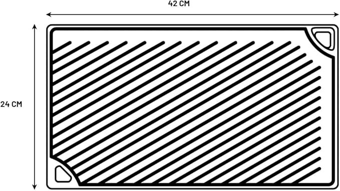 Lodge Reversible Cast Iron Grill/Griddle – 9.5 x 16.75 Inch Pre-Seasoned Cooking Surface – Flat & Ribbed Sides – Use on Stove, Grill, or Campfire – Made in the USA – Heavy-Duty, Black