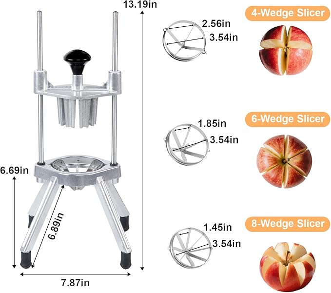 Commercial Lemon Cutter 4 & 6 & 8 Section with V-Shaped Stainless Steel Blades Easy Wedger Fruit Lime Slicer Vegetable Chopper Dicer for Home Bar Restaurant