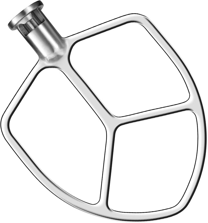 Stainless Steel Flat Beater for Kitchenaid Stand Mixers 5 Quart Lift and 6 Quart, Paddle Attachment Compatible with KitchenAid, Dishwasher Safe