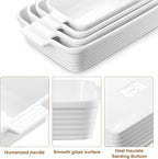 Jassceram Casserole Dishes for Oven, 4-Piece Porcelain Baking Dish, Rectangular Ceramic Bakeware Sets with Handles, Deep Lasagna Pan for Baking, 9.6" to 15.2", Nesting Design, Oven Safe, White