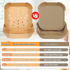 BYKITCHEN Square Air Fryer Liners for 2 to 5 Qt, Set of 100, 8 Inch Perforated Small Air Fryer Parchment Paper, Mini Air Fryer Filters for Basket, Compatible with Chefman, Instant Vortex, Dash & More
