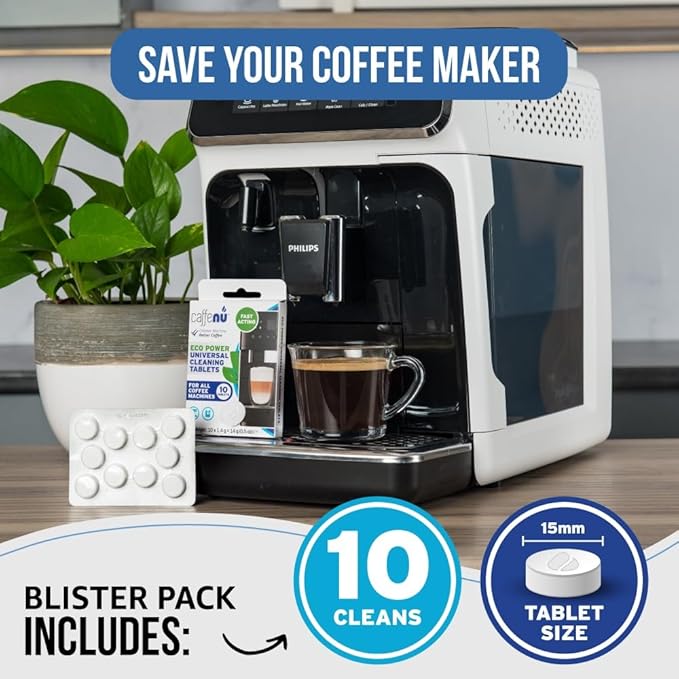 Coffee Machine Cleaner Tablets. 10 x 0.05 oz. Used Every 100 cups. Auto, Bean to Cup & One Touch Machine Cleaning Tablets. Used with Descaling