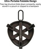 OutIn Ultra-Portable Foldable Coffee Stand with Carabiner, Stable Portable Espresso Machine Holder, Aluminum Unibody Design, Clip-On Carabiner for Easy Carrying, Fit Mino, Nano