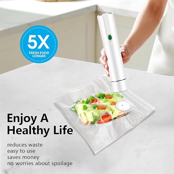 Vacuum Sealer, vacuum sealer for food, handheld vacuum sealer(Vacuum Sealers+ 20 reusable vacuum seal bags)