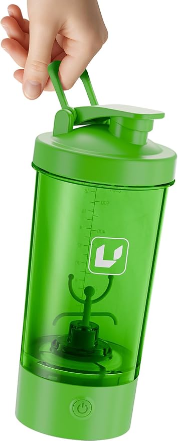 Electric Shaker Bottle USB C Rechargeable Protein Shaker Bottle Shaker cups for Protein Shakes Mixer with 24oz BPA Free Tritan Meal Replacement Shakes Made with Tritan Portable Blender Cup (Green)