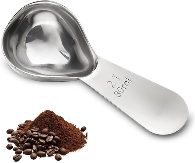 1 Pcs Coffee Scoop, 2 Tablespoon Measuring Spoon for Ground Coffee, Durable Stainless Steel, Easy to Use and Clean(Sliver）, Send Goods from Local Warehouse